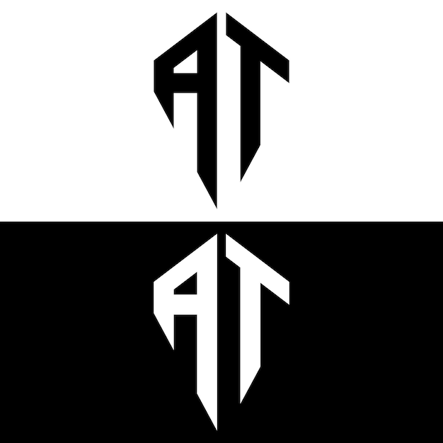Vector tringle vorm brief logo ontwerp met zwart-witte kleur