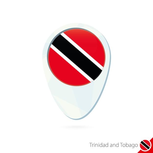 Trinidad en Tobago vlag locatie kaart pin pictogram op witte achtergrond