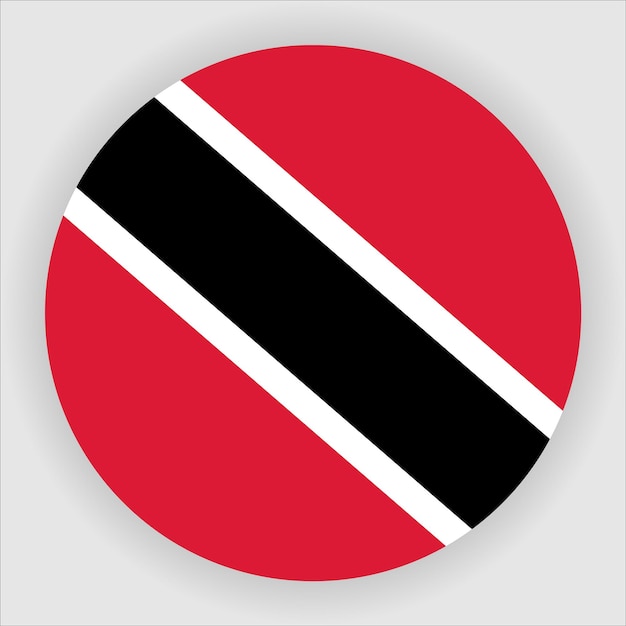 Icona della bandiera arrotondata piatta di trinidad e tobago