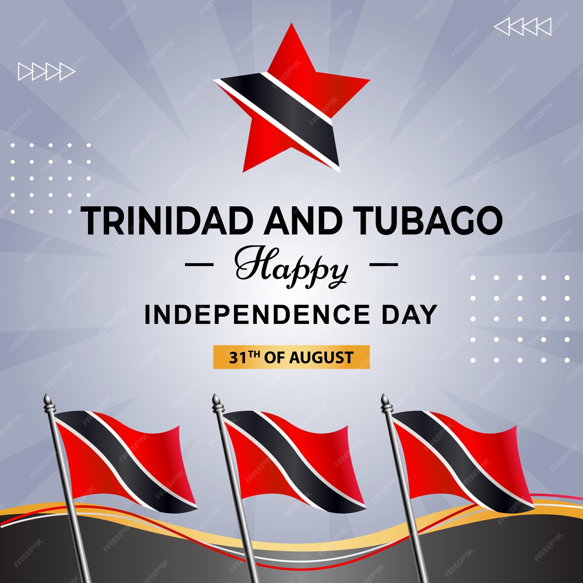 Premium Vector Trinidad and tobago poster banner for independence day