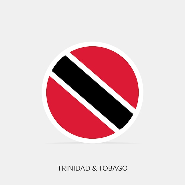 Trinidad Tobago ronde vlagpictogram met schaduw