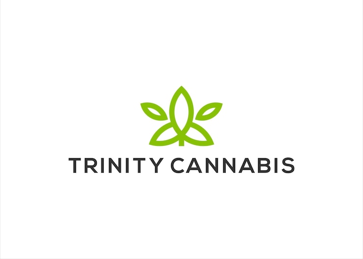 Vector trinity cannabis logo design vector