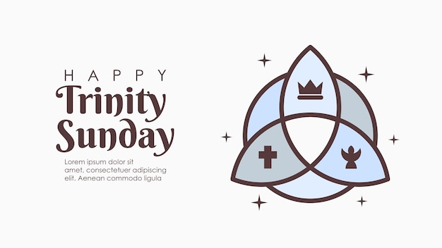 Vector trinity sunday banner template with symbol illustration