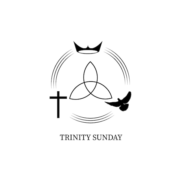 Vector trinity sunday, the first sunday after pentecost in the western christian.