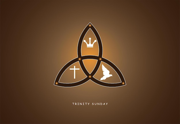 Trinity Sunday with religious trinity symbol vector illustration.