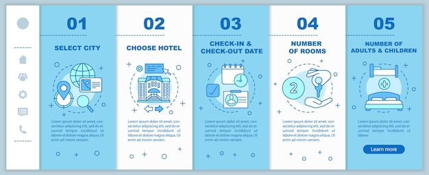 Trip planning onboarding mobile web pages vector template