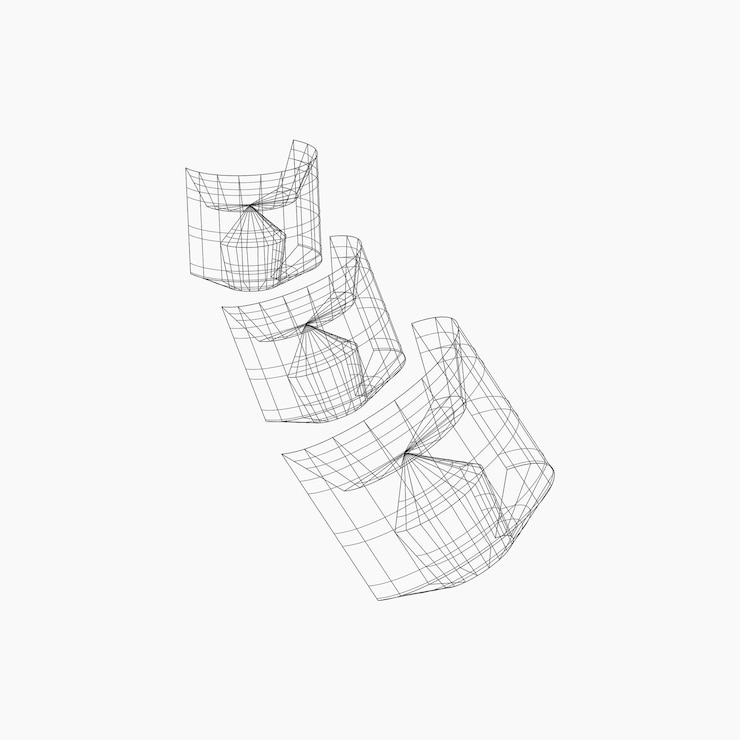 Vector triple black wireframes element