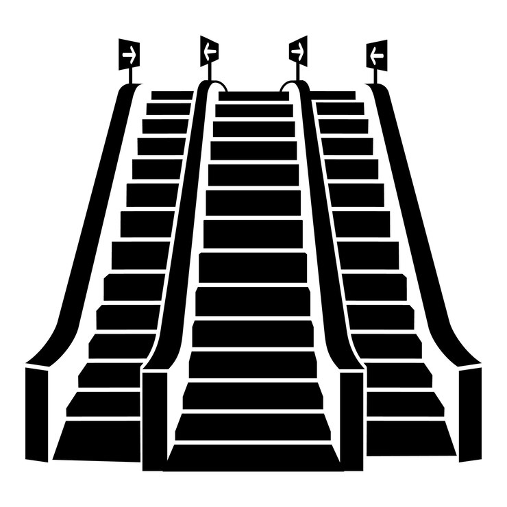 Vector triple escalator icon simple illustration of triple escalator vector icon for web design isolated on white background