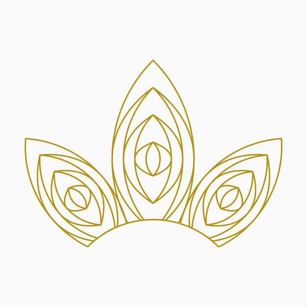 Triple flower petals elegant logo element