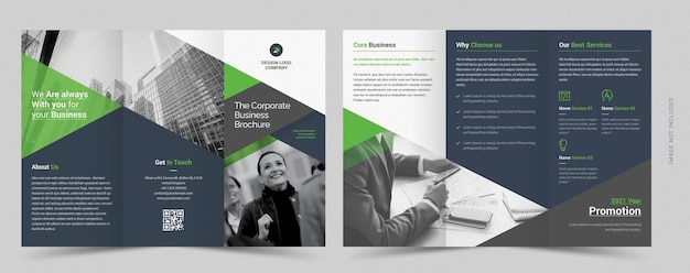 Vector triple folding brochure for business and advertising