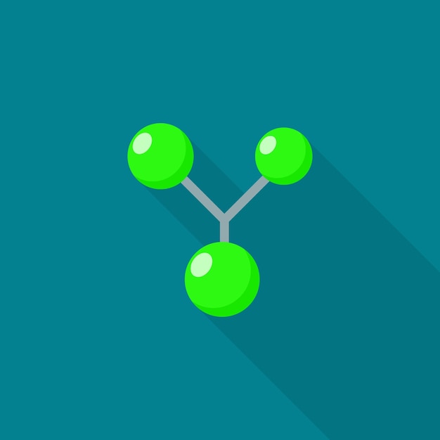 Значок тройной молекулы плоская иллюстрация иконки вектора тройной молекулы для веб-дизайна
