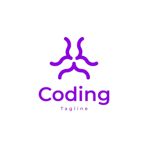 Progettazione del logo di codifica di programmazione tripla modello di progettazione del logo di codifica