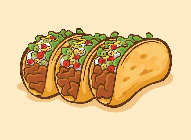 Vector triple taco vector images