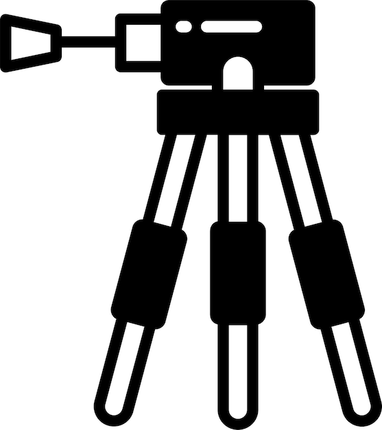 Vector tripod glyph and line vector illustration