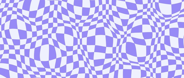 Trippy distorted checkerboard background Purple psychedelic checkered wallpaper Wavy groovy