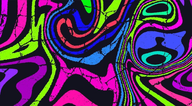 Trippy strip psychedelic pattern neon grunge wavy background