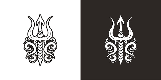 Vector trishul tribal tattoo vector