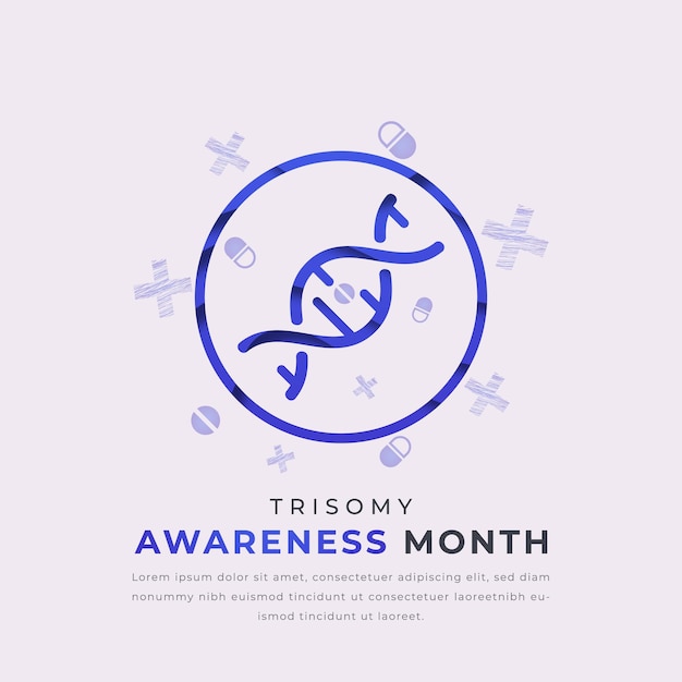 Vector trisomy awareness month paper cut style vector design illustration for background poster banner