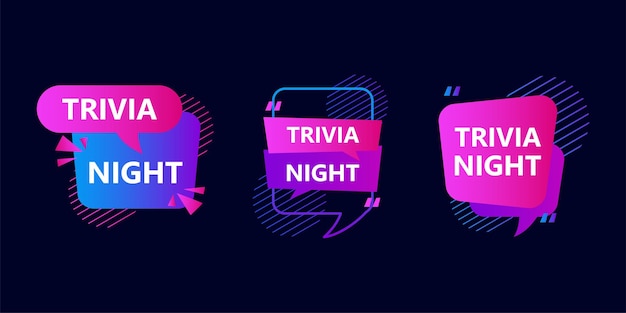 Trivia nachtlabel voor promo-ontwerp.