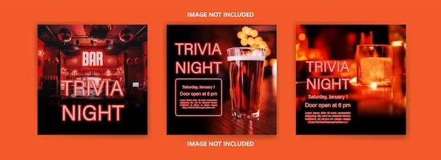 Trivia night vector poster en social media postsjabloon