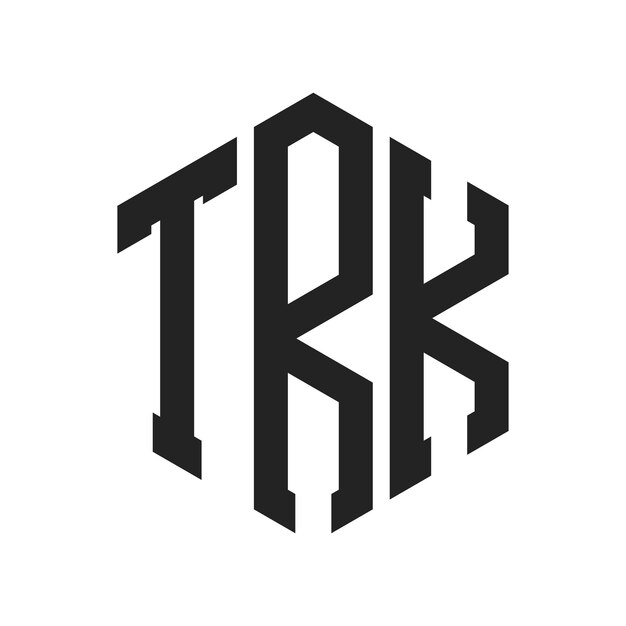 TRKのロゴデザイン: TRKのイニシャル・レター・モノグラム (六角形の形を用いたロゴ)