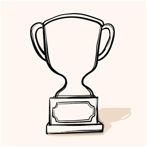 Trofee doodle icoon vector