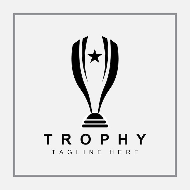 Trofee Logo Design Award Winnaar Kampioenschap Trofee Vector Succes Merk