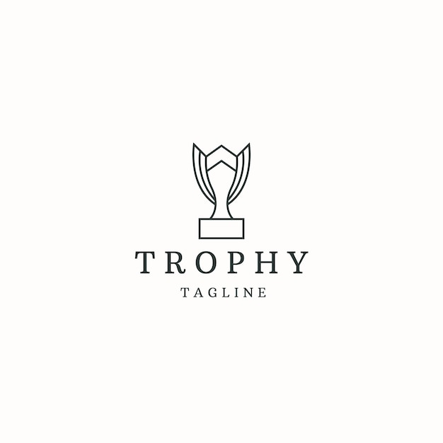 Trofee logo pictogram ontwerp sjabloon platte vectorillustratie