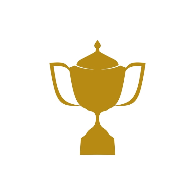 Trofee vector gouden en witte achtergrond silhouet
