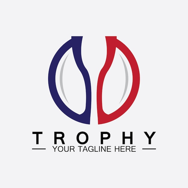 Trofee vector logo iconchampions trofee logo icoon voor winnaar award logo sjabloon