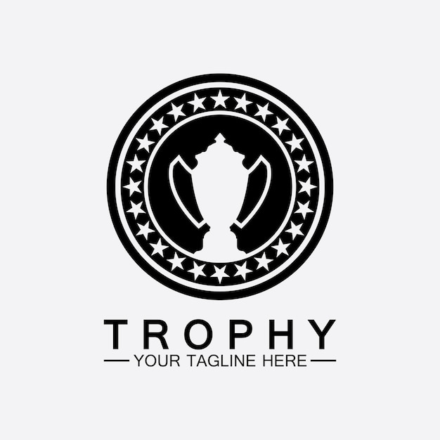 Trofee vector logo iconchampions trofee logo icoon voor winnaar award logo sjabloon