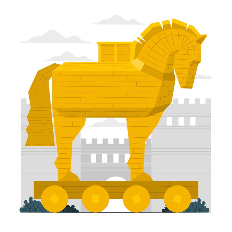 Vector 特洛伊馬的概念插圖