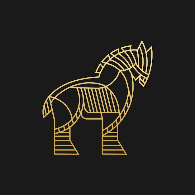Trojan horse line art illustration