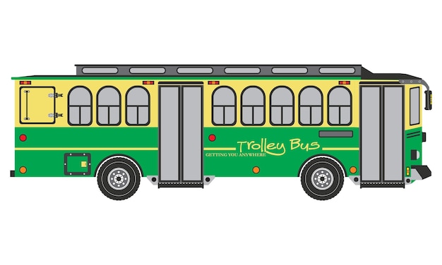 Trolley bus in vintage and classic model vector illustration