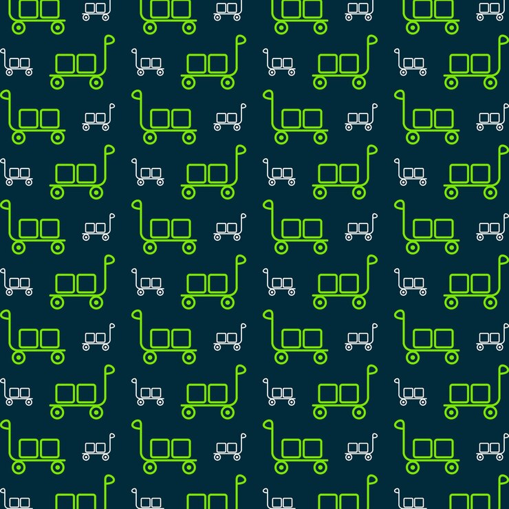 Vector trolley pattern design trendy repeating pattern colorful illustration background