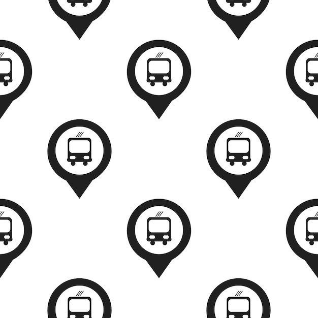 Trolleybus location pin icon illustration