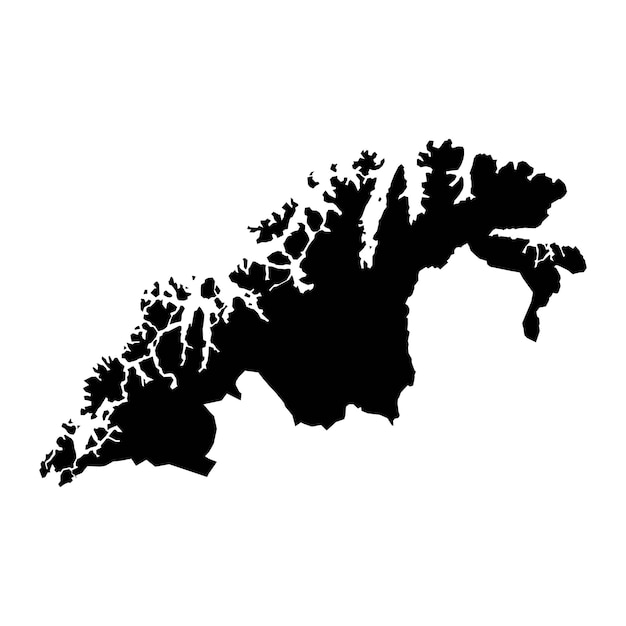 Troms og Finnmark county map administrative region of Norway Vector illustration
