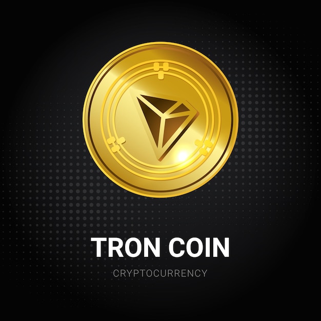 Tron 코인 럭셔리 골든 cryptocurrency 배경 포스터