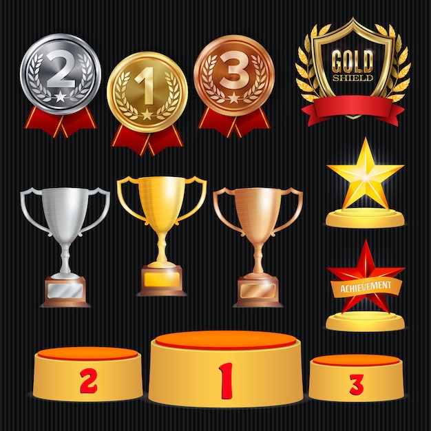 Trophy Awards set illustration