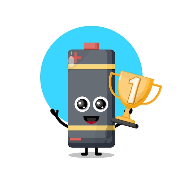 Trophy battery cute character mascot