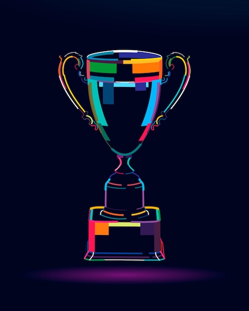 trophy cup champion trophy sport award winner prize abstract colorful drawing