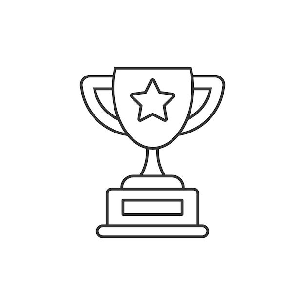 Trophy cup icon in flat style Goblet prize vector illustration on isolated background Award sign business concept