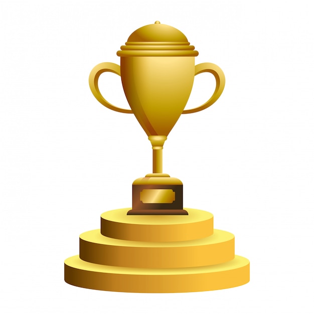 Vector trophy cup on podium symbol