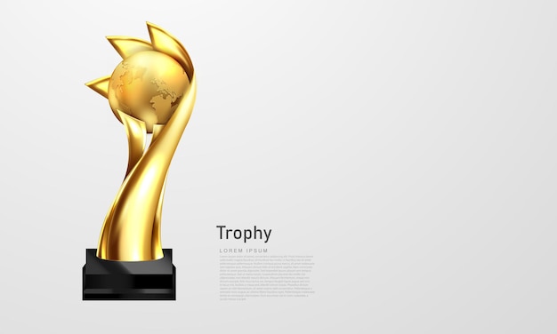 Vector trophy cup winner award banner vector illustration