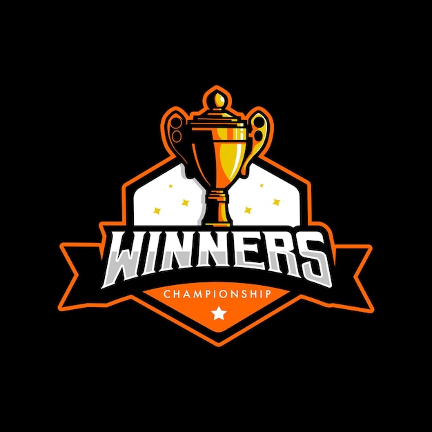 Trophy esport logo design vector Winners championship for sports and gamingx9xA