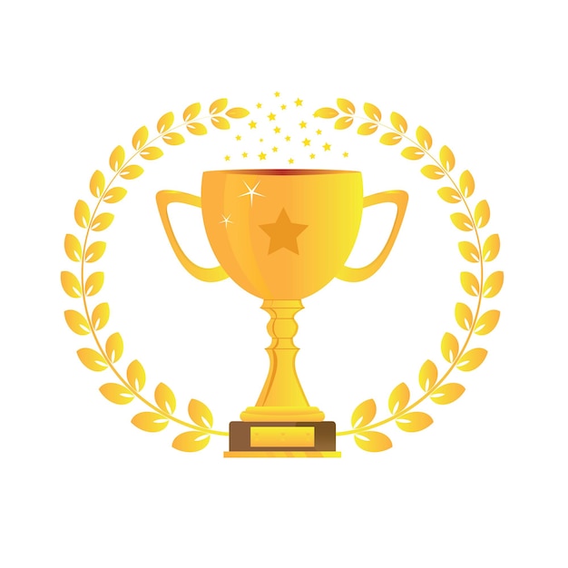 Trophy Flat style Golden Vector Trophy Award Vector Stock Illustration