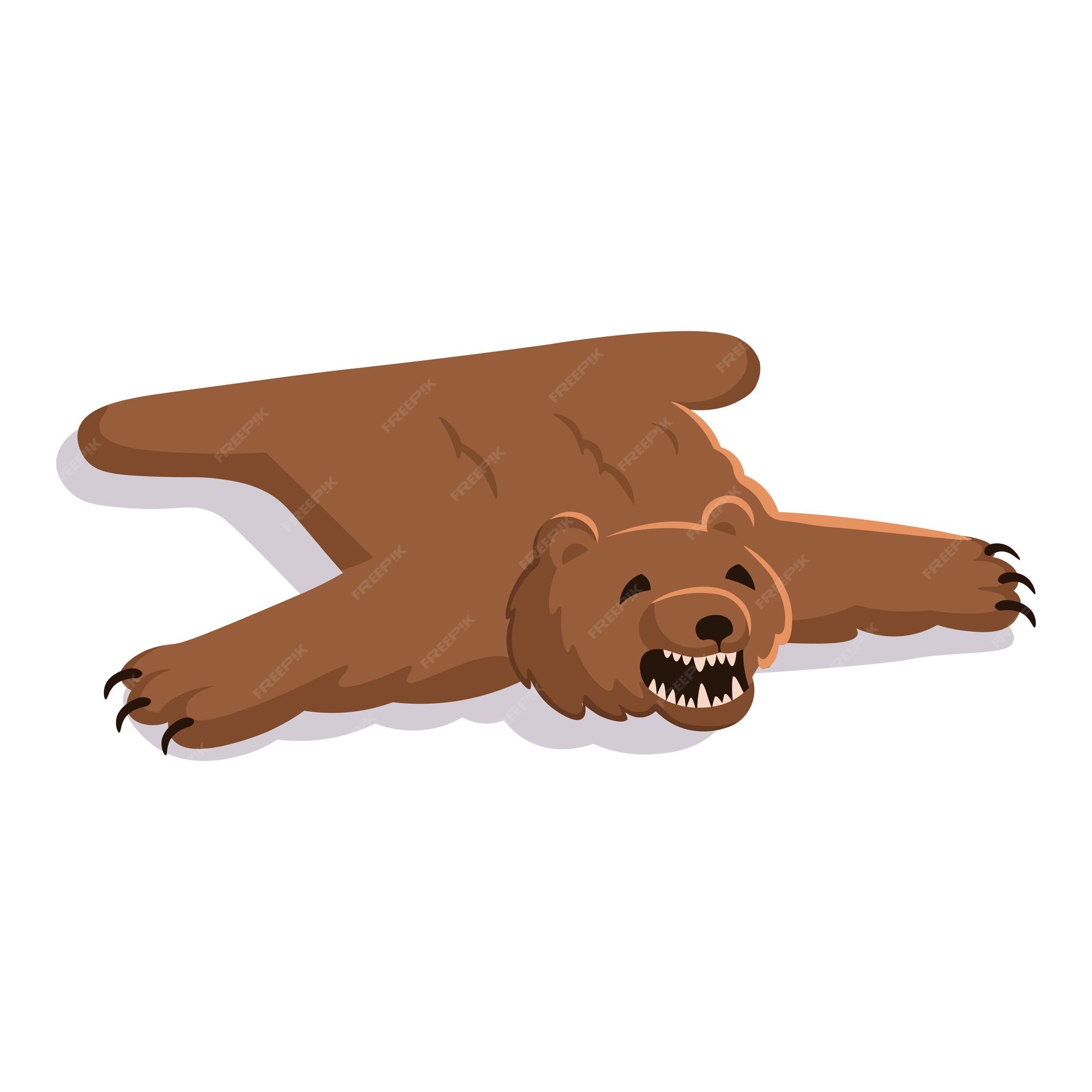 Premium Vector | Trophy of hunter skin of dead bear carpet bear's skin isolated on a white background cartoon style Premium Vector | Trophy of hunter skin of dead bear carpet bear's skin isolated on a white background cartoon style