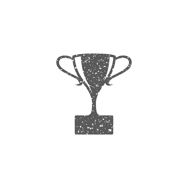 Trophy icon in grunge texture vector illustration