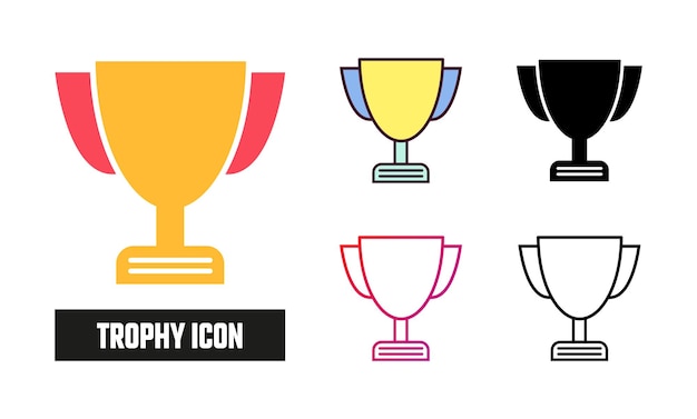 Vector trophy icon set vector illustration