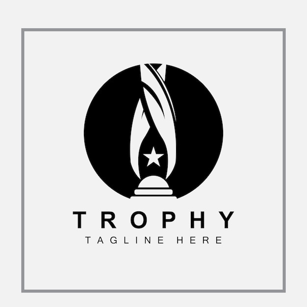 Trophy Logo Design Award Winner Championship Trophy Vector Success Brand